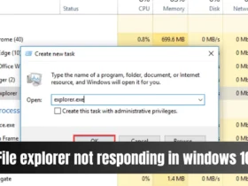 File explorer not responding in windows 10