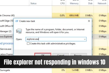 File explorer not responding in windows 10