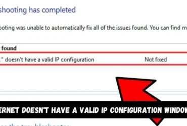 Ethernet doesn't have a valid IP configuration windows 10